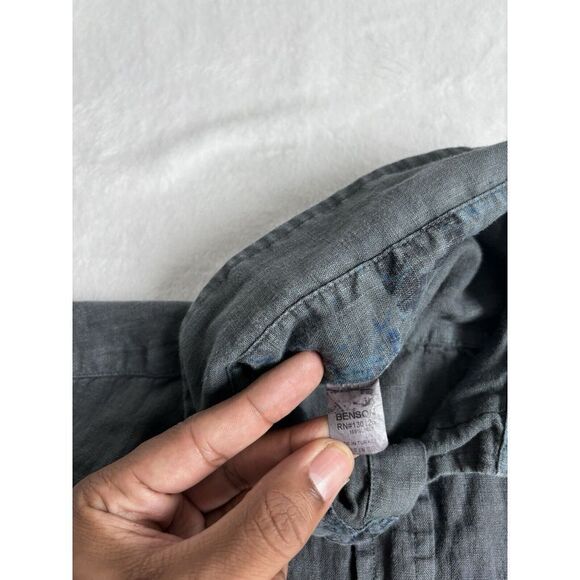 Benson Short Sleeve Button Down Blue Casual Shirt Men's Medium * - Picture 4 of 7